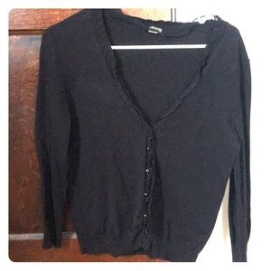 J.Crew Black ruffle cardigan - Size M